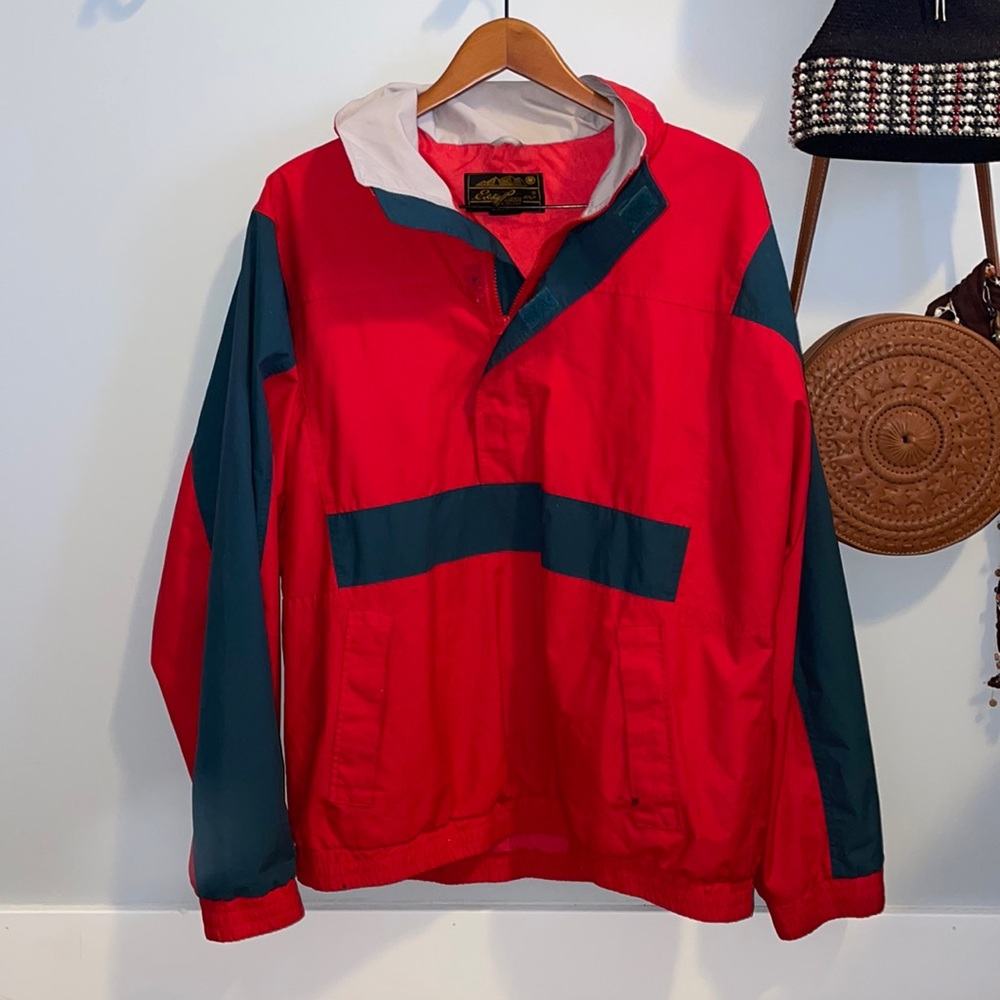 Red Eddie Bauer quarter zip jacket